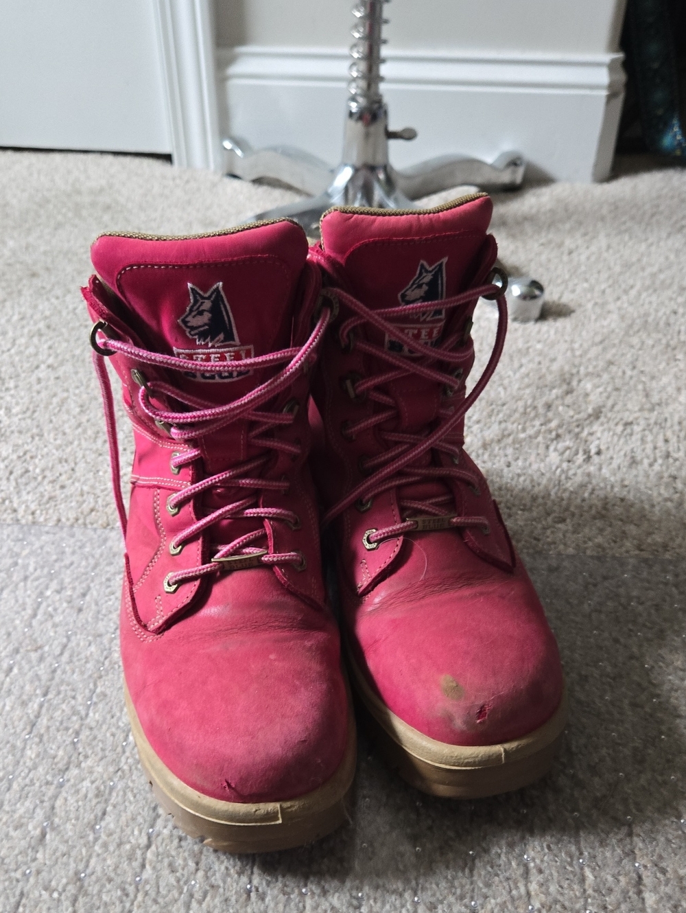 Women's Pink Lace-Up Hiker Boots